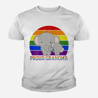 Womens Proud Grandma Elephant Proud Mom Lgbt Gay Pride Tshirt Gifts Youth T-shirt | Crazezy