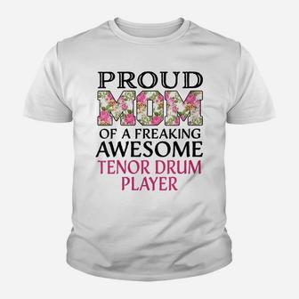 Womens Proud Mom Awesome Tenor Drum Player Youth T-shirt | Crazezy