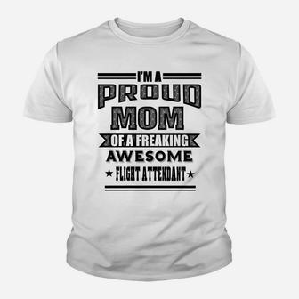 Womens Proud Mom Of An Awesome Flight Attendant T-Shirt Women Gifts Youth T-shirt | Crazezy UK