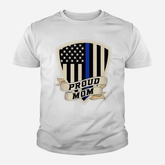 Womens Proud Police Mom For Supporter Women Thin Blue Line Youth T-shirt | Crazezy CA