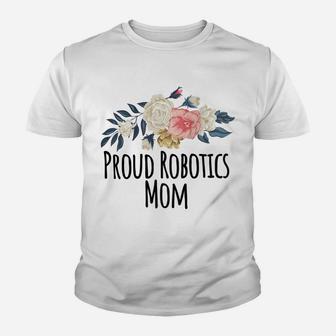 Womens Proud Robotics Mom, Floral Flowers Gift Raglan Baseball Tee Youth T-shirt | Crazezy CA