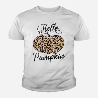 Womens Pumpkin Spice And Everything Nice Pumpkin Leopard And Flower Youth T-shirt | Crazezy