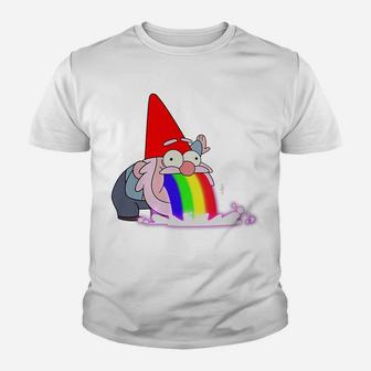 Womens Rainbow Puking Gnome Gravity Inspired Big Dipper Falls Tee Youth T-shirt | Crazezy