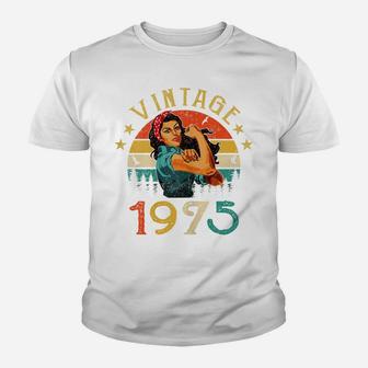 Womens Retro Vintage 1975 Made In 1975 46 Years Old 46Th Birthday Youth T-shirt | Crazezy