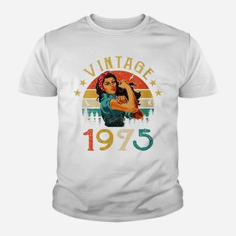 Womens Retro Vintage 1975 Made In 1975 46 Years Old 46Th Birthday Youth T-shirt | Crazezy
