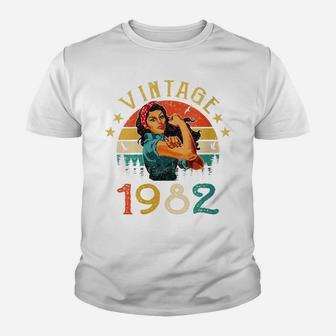 Womens Retro Vintage 1982 Made In 1982 39 Years Old 39Th Birthday Youth T-shirt | Crazezy