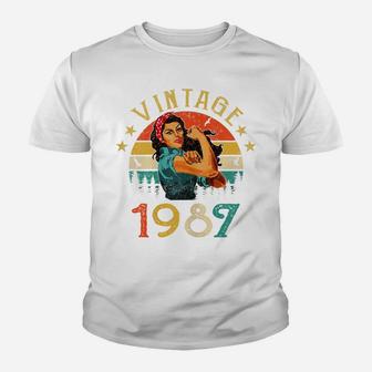 Womens Retro Vintage 1987 Made In 1987 34 Years Old 34Th Birthday Youth T-shirt | Crazezy