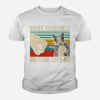 Womens Retro Vintage Squirrel Best Friend For Life Fist Bump Youth T-shirt | Crazezy CA