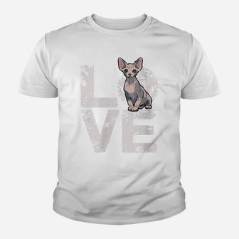 Womens Sphynx Cat Hairless Cat Lovers Owner Valentines Day Gift Youth T-shirt | Crazezy