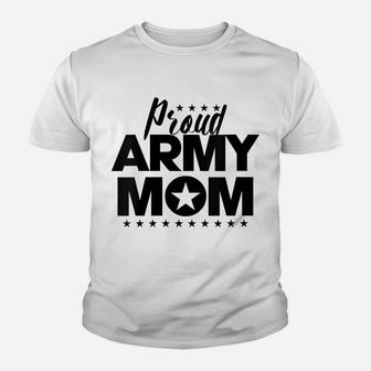 Womens Starred Proud Army Mom For Mothers Of Soldiers And Veterans Youth T-shirt | Crazezy AU