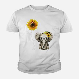 Womens Sunflower Elephant Gift Friend Cute Elephants Lovers Youth T-shirt | Crazezy