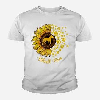 Womens Sunflower Pitbull Mom Dog Lover Gift Youth T-shirt | Crazezy