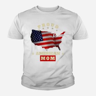 Womens Usa Flag Patriotic Proud American Mom - Matching Family Youth T-shirt | Crazezy AU