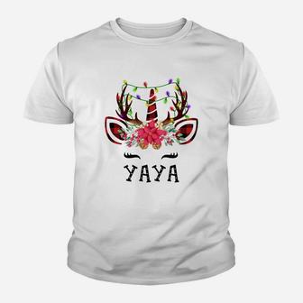 Yaya Reindeer - Christmas Gift For Grandma Sweatshirt Youth T-shirt | Crazezy