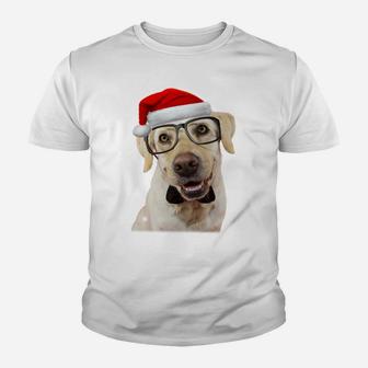 Yellow Lab Shirt Glasses Tie Santa Hat Funny Christmas Gift Sweatshirt Youth T-shirt | Crazezy AU
