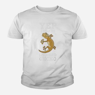 Yep I Talk To Leopard Geckos Cute Pet Kawaii Lizard Reptile Youth T-shirt | Crazezy AU
