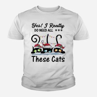 Yes I Really Do Need All These Cats Funny Cat Lover Gifts Sweatshirt Youth T-shirt | Crazezy DE