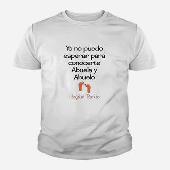 Yo No Puedo Esperar Para Conocerte Abuela Y Abuelo Llegare Pronto Youth T-shirt | Crazezy UK