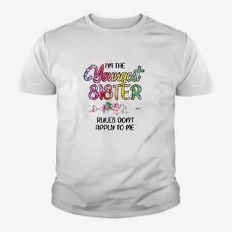 Youngest Sister Rules Matching Sibling Little Sister Youth T-shirt | Crazezy CA