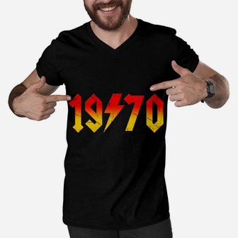 50Th Birthday January 1970 Fifty Year Old Men Gift For Dad Men V-Neck Tshirt | Crazezy