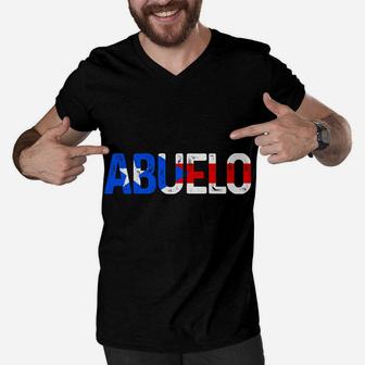 Abuelo Puerto Rico Flag Puerto Rican Pride Father's Day Gift Men V-Neck Tshirt | Crazezy DE