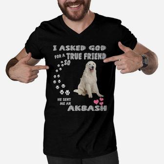 Akbash Dog Mom Dad, Coban Kopegi Puppy Lover, Cute Akbash Men V-Neck Tshirt | Crazezy