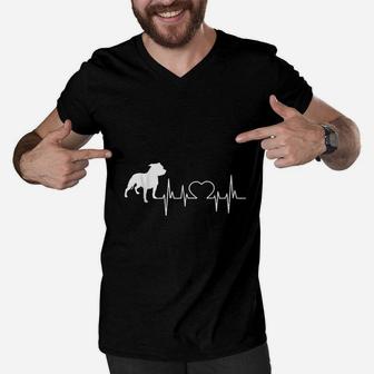 American Pit Bull Terrier Dad Men V-Neck Tshirt - Thegiftio UK