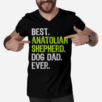 Anatolian Shepherd Dog Dad Fathers Day Dog Lovers Gift Men V-Neck Tshirt | Crazezy