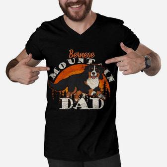 Animal Lover Bernese Mountain Dad Bernese Mountain Dog Men V-Neck Tshirt | Crazezy AU
