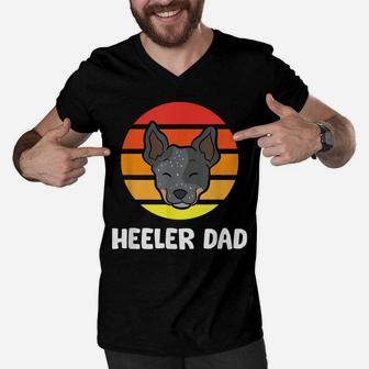 Australian Cattle Dog Blue Heeler Dad Men V-Neck Tshirt | Crazezy DE