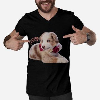 Australian Shepherd Shirt Aussie Mom Dad Love Dog Pet Tee Sweatshirt Men V-Neck Tshirt | Crazezy AU