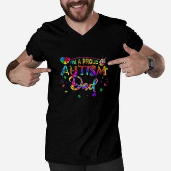 Awareness Hipie Im A Proud Dad Men V-Neck Tshirt | Crazezy UK