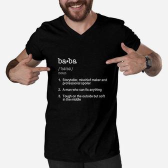Baba Definition Fathers Day Present Gift Men V-Neck Tshirt | Crazezy AU