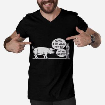 Bacon I Am Your Father Men V-Neck Tshirt | Crazezy UK