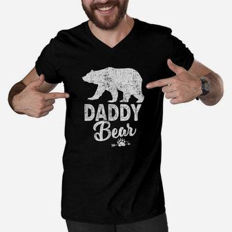 Bamys Daddy Bear Fathers Day Men V-Neck Tshirt | Crazezy UK