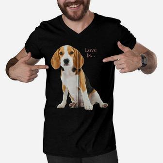 Beagle Shirt Beagles Tee Love Is Dog Mom Dad Puppy Pet Cute Zip Hoodie Men V-Neck Tshirt | Crazezy AU