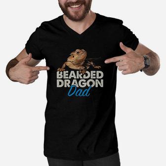 Bearded Dragon Dad Pet Reptile Lizard Owner Men V-Neck Tshirt | Crazezy DE