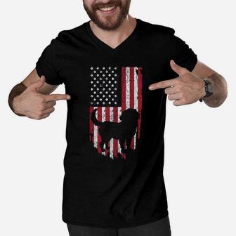 Bernese Mountain Dog Mom Dad Shirts, 4Th Of July American Men V-Neck Tshirt | Crazezy DE