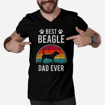 Best Beagle Dad Ever Dog Lover Men V-Neck Tshirt | Crazezy