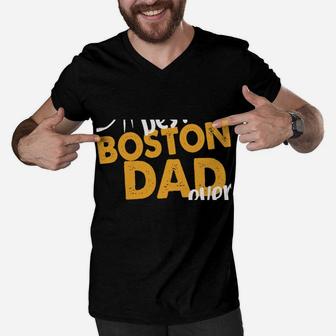Best Boston Dad Ever Dog Terrier Dad Boston Terrier Daddy Sweatshirt Men V-Neck Tshirt | Crazezy AU