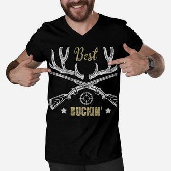 Best Buckin' Papa Ever Deer Hunters Hunting Gift Father Men V-Neck Tshirt | Crazezy