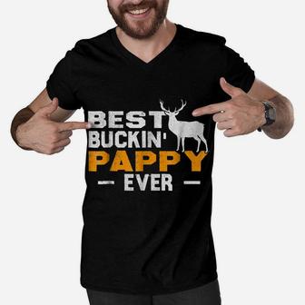 Best Buckin' Pappy Ever Shirt Deer Hunting Fathers Day Gift Men V-Neck Tshirt | Crazezy