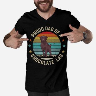 Best Chocolate Lab Dad Dog Lover Brown Labrador Retriever Men V-Neck Tshirt | Crazezy DE