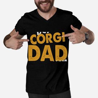 Best Corgi Dad Ever Welsh Corgi Pembroke Daddy Dog Corgi Dad Sweatshirt Men V-Neck Tshirt | Crazezy DE
