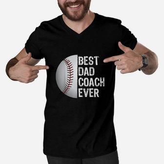 Best Dad Coach Ever Men V-Neck Tshirt | Crazezy