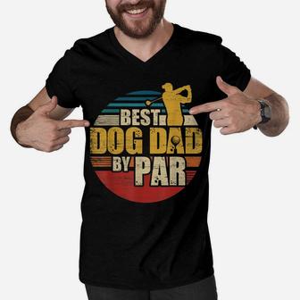 Best Dog Dad By Par Retro Golf Player Men V-Neck Tshirt | Crazezy