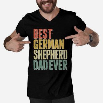Best German Shepherd Dad Ever Dog Lover Father's Day Men V-Neck Tshirt | Crazezy DE