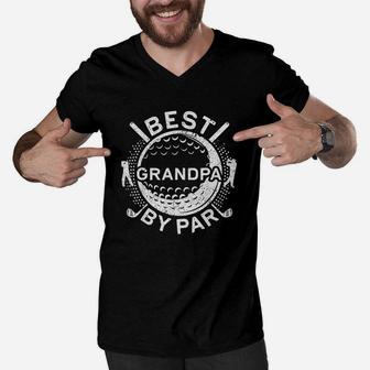 Best Grandpa By Par Men V-Neck Tshirt | Crazezy CA