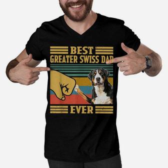 Best Greater Swiss Mountain Dog Dad Ever Fathers Day Men V-Neck Tshirt | Crazezy CA