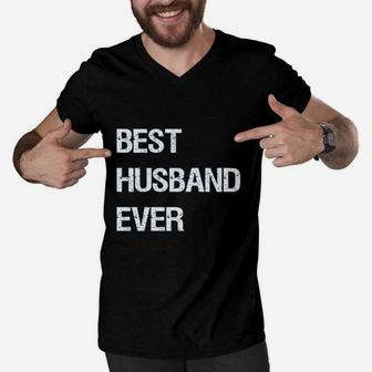 Best Husband Ever For Dad Men V-Neck Tshirt - Thegiftio UK